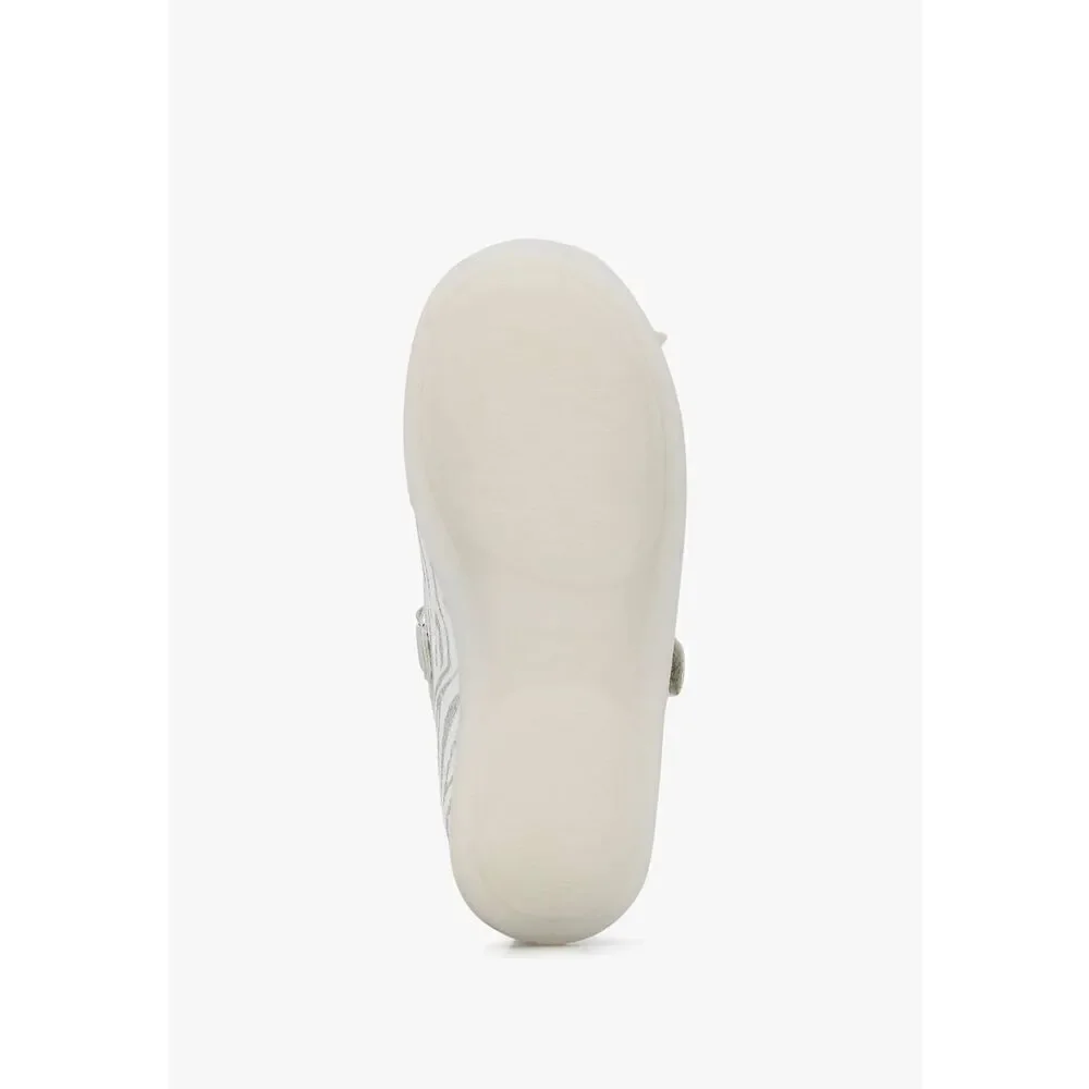 NATURINO CLARIES Zebra-print fabric ballet flats, White